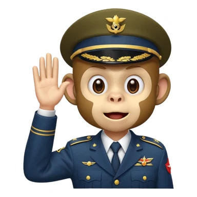 playful monkey face doing a military salute, simple and bold expression, classic emoji style 🫡 sticker
