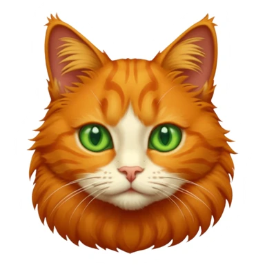 orange cat with green eyes sticker