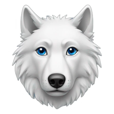 Loup blanc et noir aux yeux bleu sticker