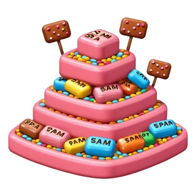 candy land  surreal SPAM sweets landscape sticker