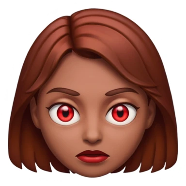 RED EYES, EVIL EMOJI, KILLER EYES, BROWN HAIR sticker