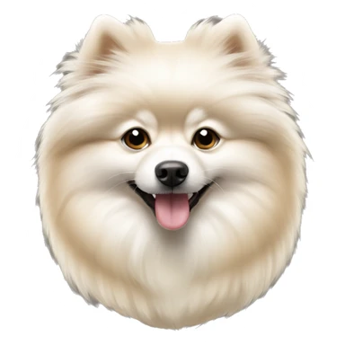 Small White and beige wool pomerian spitz  sticker