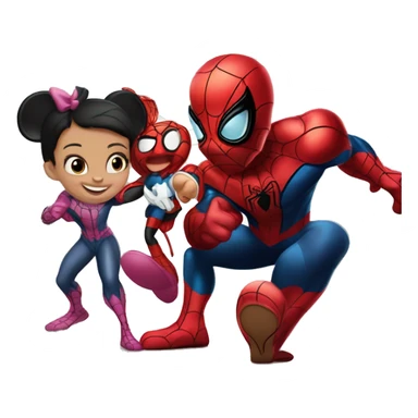 Spiderman, Avengers and Iron Man with Mickey Mouse and Minnie Mouse sticker