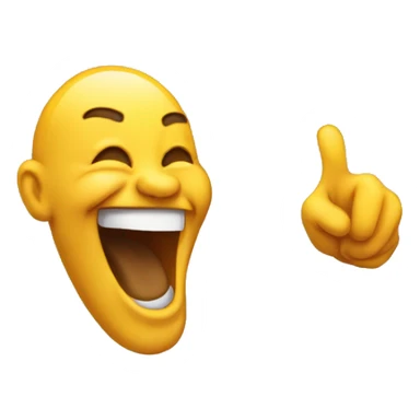 laughing emoji but pointing at you sticker