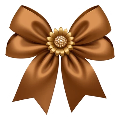 brown flower bow with glitter sticker