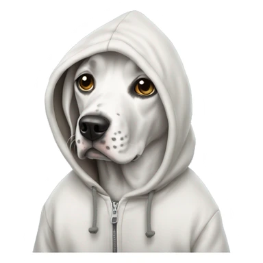 dog dalmatina wearing a hoodie sticker