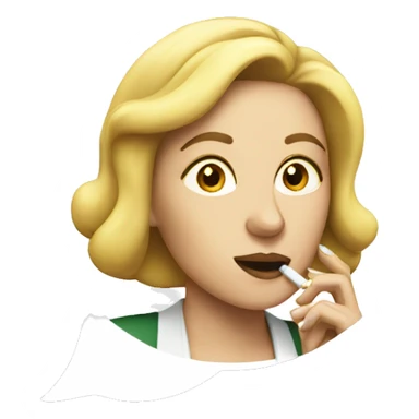 White woman smoking  sticker