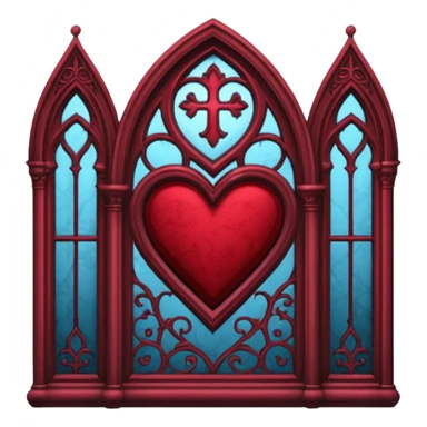 realistic gothic heart with a gothic window sticker