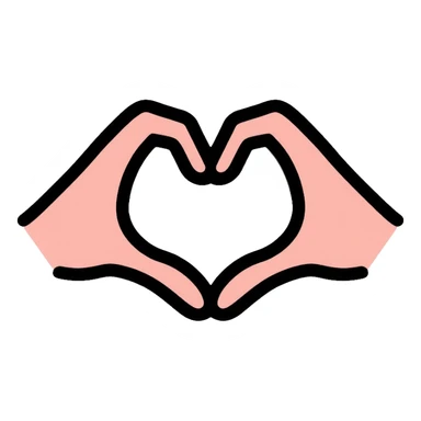 hands making heart shape symbolizing thank you and gratitude sticker