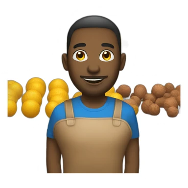 a shop selling balls and nuts sticker