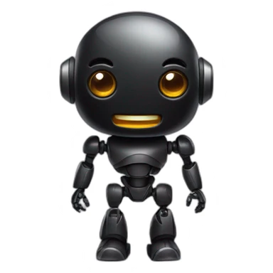 cute black robot sticker