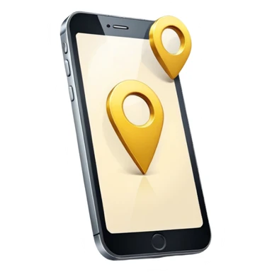 telefono con un pin de ubicacion  sticker