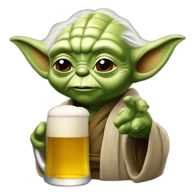 Yoda boit une biere sticker