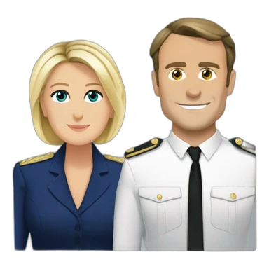 Marine le Pen et Emmanuel Macron sticker