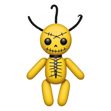 black and yellow voodoo doll sticker