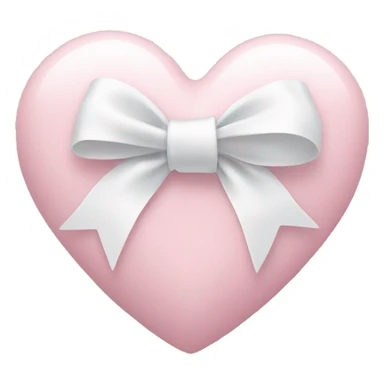light pink heart with  a white bow wrapped around it  sticker