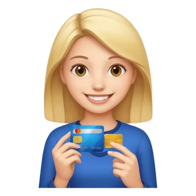 girl with a credit card sticker