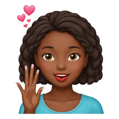 Black girl blowing a kiss sticker