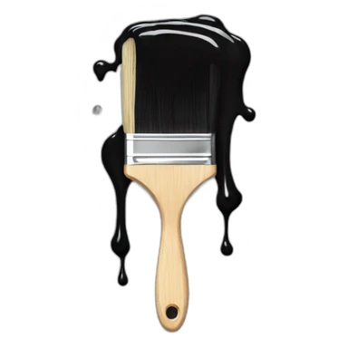 Black paint brush dripping  sticker