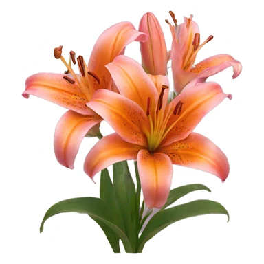 pink and orange lilies  sticker