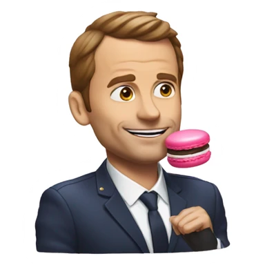 Macron qui mange un macaron sticker