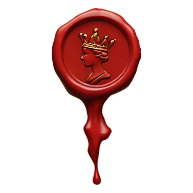 queen wax broken seal red crack broken circle broken sticker