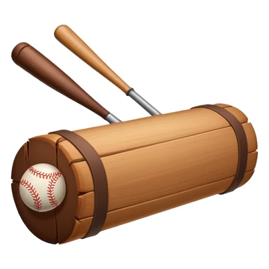 Une buche de bois avec une batte sticker