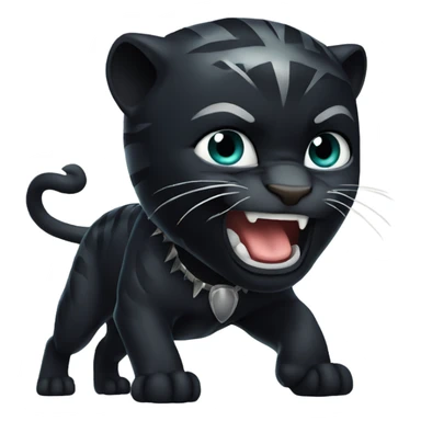 Glowing Black Panther roaring  sticker