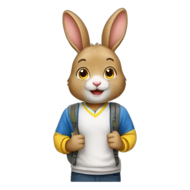 Ukrainian rabbit student sticker