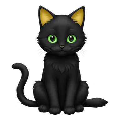 Chat noir peinture mignon assise peinture sticker