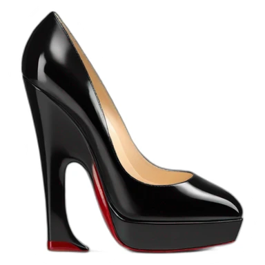 WEDGE heel LOUBOUTIN black leather PATENT sticker