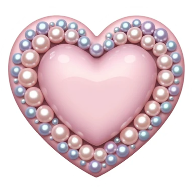 Pale pink heart with pale pink pearls around it  sticker