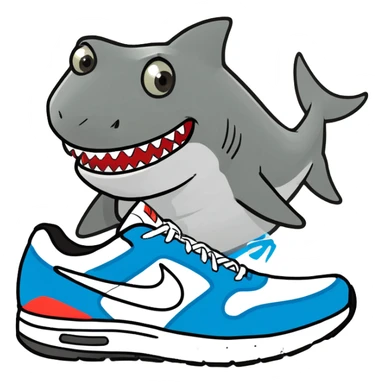 shark with Nike sneakers sticker