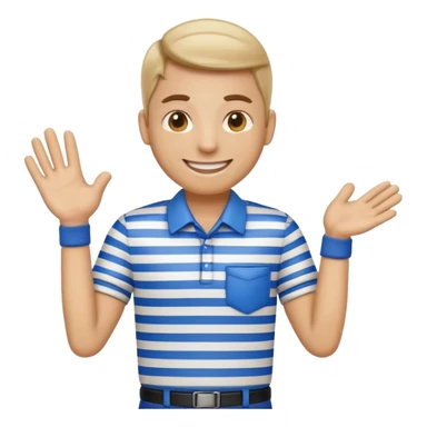 umpiring emoji stripped shirt sticker