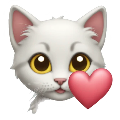 kitten with heart sticker