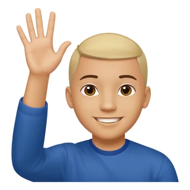 joven trigueno corte de pelo reguetoon sonrisa bonita saludando mano arriba sticker