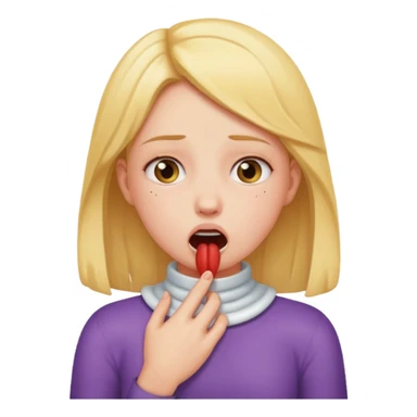 A girl choking herself sticker