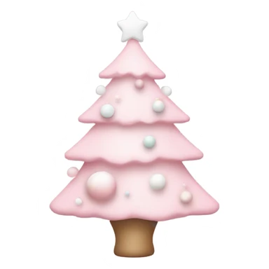 Pastel pink Christmas tree with pink and white ornaments  sticker
