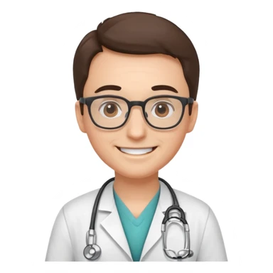 cartoon face for  a doctor giving approval sticker