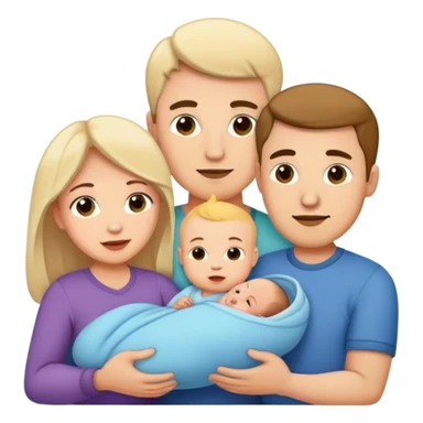 Famille 1 fils 1 une bébé   1 mère 1 pere  sticker