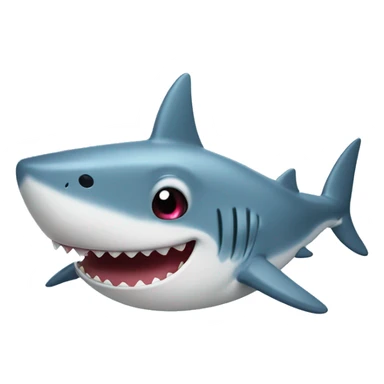 Funny cute shark with heart eyes sticker
