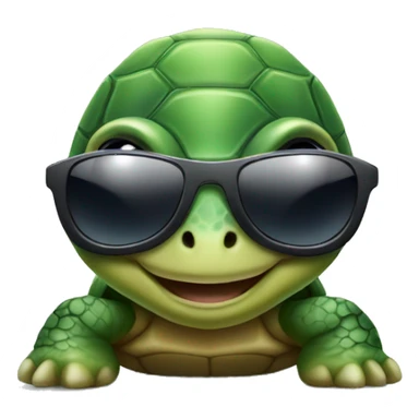 Baby Turtle smiling with sunglasses sticker