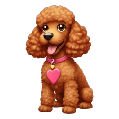 red poodle with hearts above its head  sticker