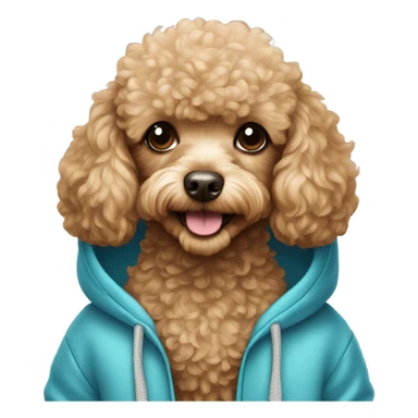 Toy poodle wearing hoodie sticker