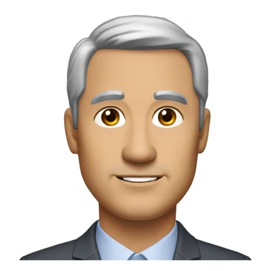 ceo middle-aged man, 45-55 years old, short and gray hair with a slight white tint. oval-shaped face and brown eyes  sticker