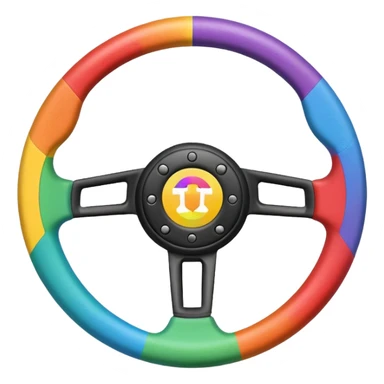steering wheel with trans pride colors sticker