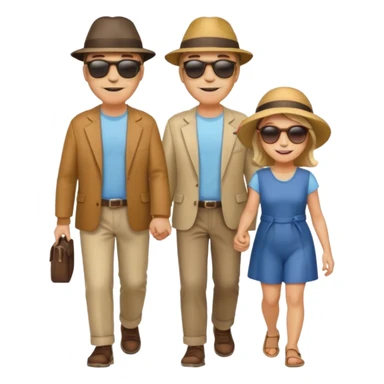 papa y mama caminando hacia el horizonte sticker