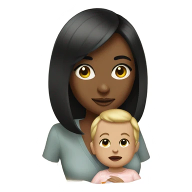 woman with long lashes and a side part bob holding a cigarette and a baby boy  sticker