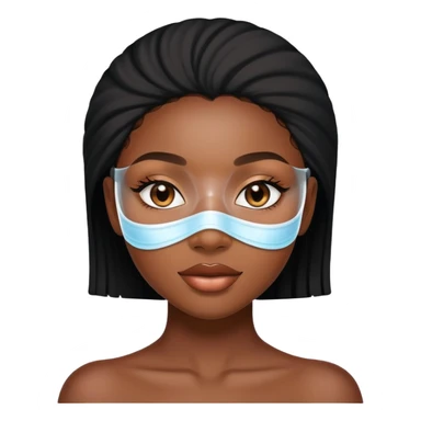 Black girl doing skin care mask sticker
