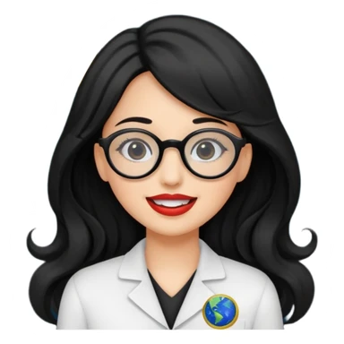 Genera emogis de 4 cuatro enfermeras de cabello negro largo, entre ellas que una tenga lentes y otra un lunar encima de los labios sticker